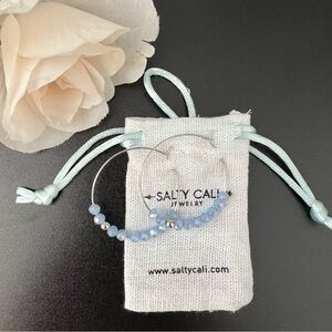 Salty Cali Blue Beaded Hoop Earrings